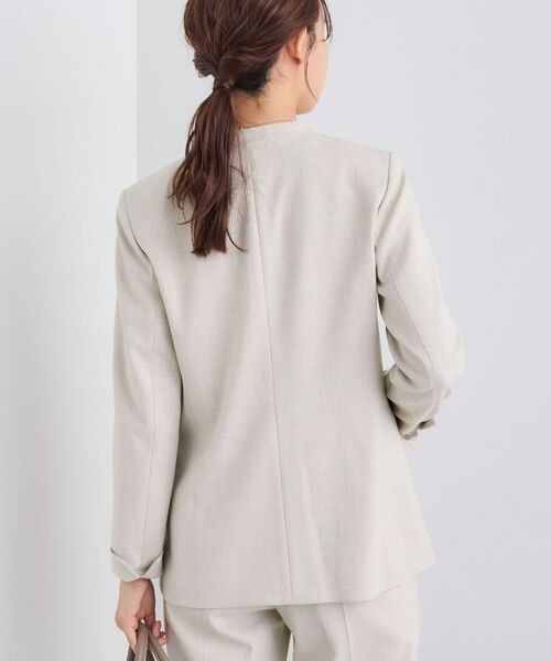 INDIVI / インディヴィ テーラードジャケット | 【日本製／通勤スーツ】プレシャスドビー ノーカラージャケット | 詳細3
