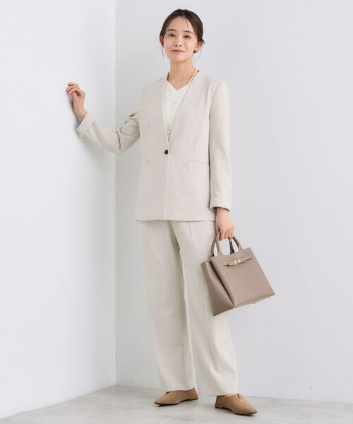 INDIVI / インディヴィ テーラードジャケット | 【日本製／通勤スーツ】プレシャスドビー ノーカラージャケット | 詳細4