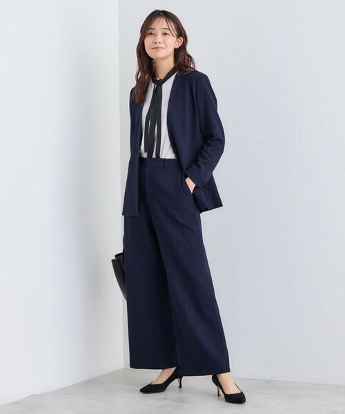 INDIVI / インディヴィ テーラードジャケット | 【日本製／通勤スーツ】プレシャスドビー ノーカラージャケット | 詳細8