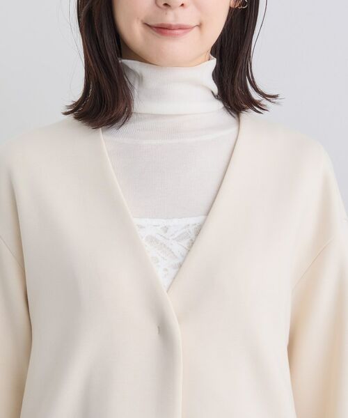 INDIVI / インディヴィ ノーカラージャケット | 【秋/軽羽織り】ノーカラーミドル丈ライトコート | 詳細17