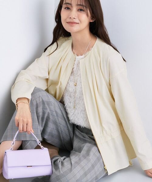 INDIVI/インディヴィ 【UVケア/撥水】ドロストペプラムブルゾン オフホワイト(003) 05(XXS) INDIVI/インディヴィ 【UVケア/撥水】ドロストペプラムブルゾン オフホワイト(003) 05(XXS)