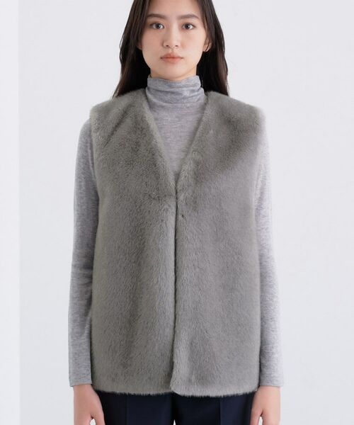 INDIVI / インディヴィ ベスト | ミンク調フェイクファージレ | 詳細12