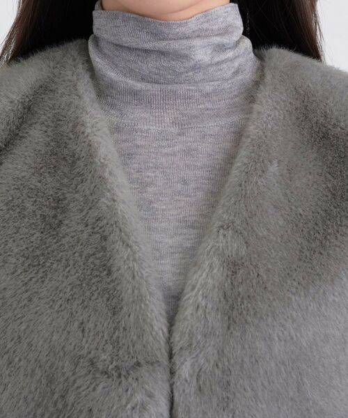 INDIVI / インディヴィ ベスト | ミンク調フェイクファージレ | 詳細15