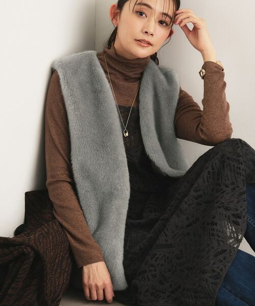 INDIVI / インディヴィ ベスト | ミンク調フェイクファージレ | 詳細2