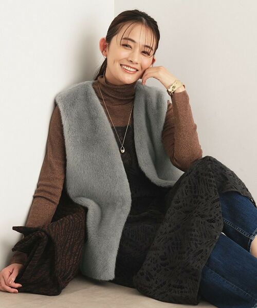 INDIVI / インディヴィ ベスト | ミンク調フェイクファージレ | 詳細3