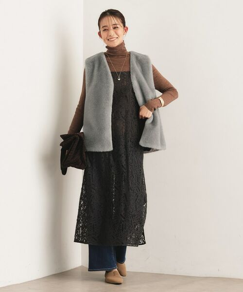 INDIVI / インディヴィ ベスト | ミンク調フェイクファージレ | 詳細4