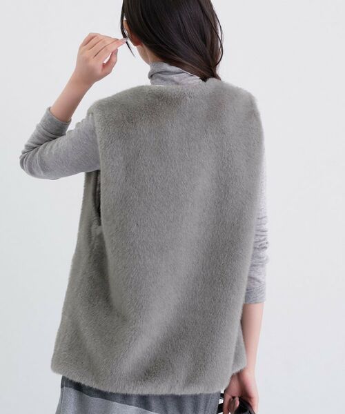 INDIVI / インディヴィ ベスト | ミンク調フェイクファージレ | 詳細6