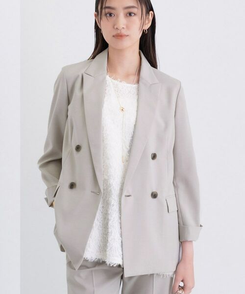 INDIVI/インディヴィ <秋SALE!>【UVケア】ライトダブルジャケット グレージュ(050) 40(L) INDIVI/インディヴィ <秋SALE!>【UVケア】ライトダブルジャケット グレージュ(050) 40(L)