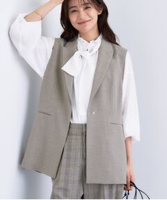 INDIVI / インディヴィ テーラードジャケット | 【セットアップ可能】凹凸ストレッチ素材テーラードカラージレジャケット