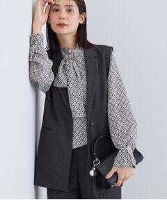 INDIVI / インディヴィ テーラードジャケット | 【セットアップ可能】凹凸ストレッチ素材テーラードカラージレジャケット