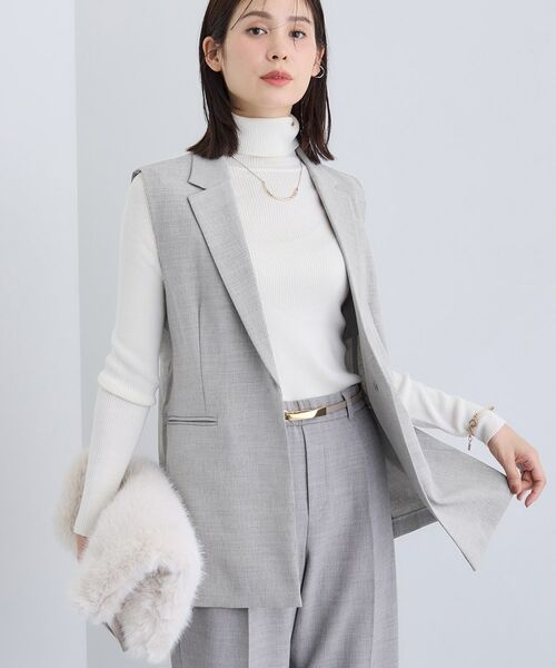 INDIVI / インディヴィ テーラードジャケット | 【セットアップ可能】凹凸ストレッチ素材テーラードカラージレジャケット | 詳細11