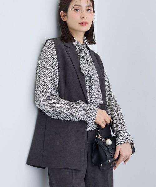 INDIVI / インディヴィ テーラードジャケット | 【セットアップ可能】凹凸ストレッチ素材テーラードカラージレジャケット | 詳細15