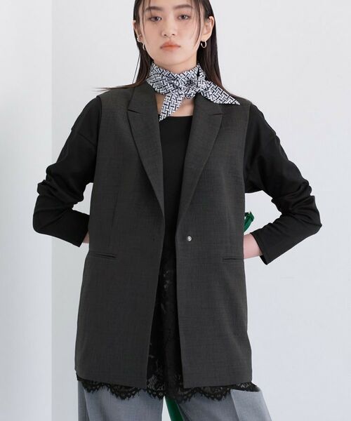 INDIVI / インディヴィ テーラードジャケット | 【セットアップ可能】凹凸ストレッチ素材テーラードカラージレジャケット | 詳細19