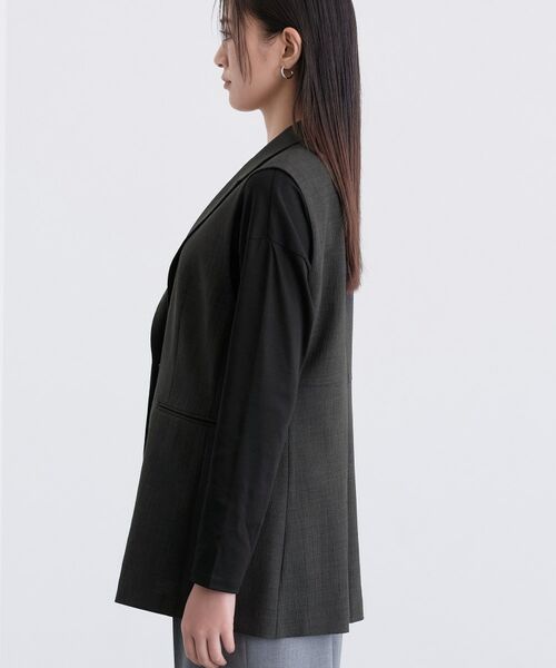 INDIVI / インディヴィ テーラードジャケット | 【セットアップ可能】凹凸ストレッチ素材テーラードカラージレジャケット | 詳細24