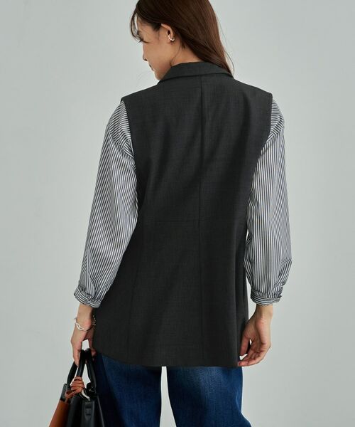 INDIVI / インディヴィ テーラードジャケット | 【セットアップ可能】凹凸ストレッチ素材テーラードカラージレジャケット | 詳細8