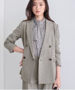 INDIVI / インディヴィ テーラードジャケット | 【洗える／セットアップ可能】凹凸ストレッチ素材ダブルジャケット