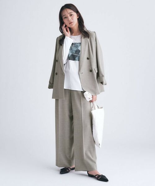 INDIVI / インディヴィ テーラードジャケット | 【洗える／セットアップ可能】凹凸ストレッチ素材ダブルジャケット | 詳細11