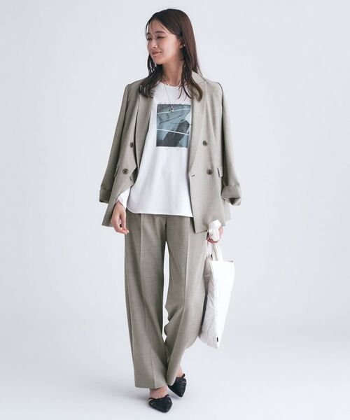 INDIVI / インディヴィ テーラードジャケット | 【洗える／セットアップ可能】凹凸ストレッチ素材ダブルジャケット | 詳細12