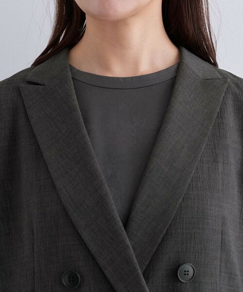 INDIVI / インディヴィ テーラードジャケット | 【洗える／セットアップ可能】凹凸ストレッチ素材ダブルジャケット | 詳細25