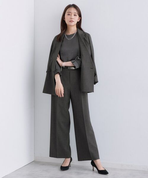 INDIVI / インディヴィ テーラードジャケット | 【洗える／セットアップ可能】凹凸ストレッチ素材ダブルジャケット | 詳細7