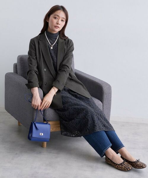 INDIVI / インディヴィ テーラードジャケット | 【洗える／セットアップ可能】凹凸ストレッチ素材ダブルジャケット | 詳細8