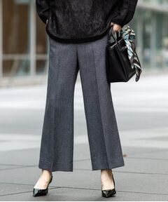 INDIVI / インディヴィ パンツ | 【褒められパンツ/ウール調素材】ラメ混ワイドパンツ