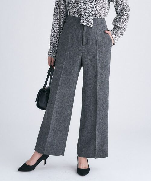 INDIVI / インディヴィ パンツ | 【褒められパンツ/ウール調素材】ラメ混ワイドパンツ | 詳細22