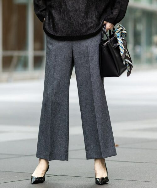 INDIVI / インディヴィ パンツ | 【褒められパンツ/ウール調素材】ラメ混ワイドパンツ | 詳細25