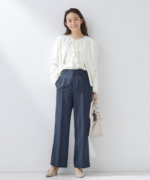 INDIVI / インディヴィ パンツ | 【褒められパンツ/ウール調素材】ラメ混ワイドパンツ | 詳細28