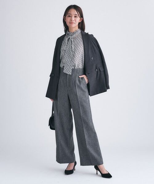 INDIVI / インディヴィ パンツ | 【褒められパンツ/ウール調素材】ラメ混ワイドパンツ | 詳細8
