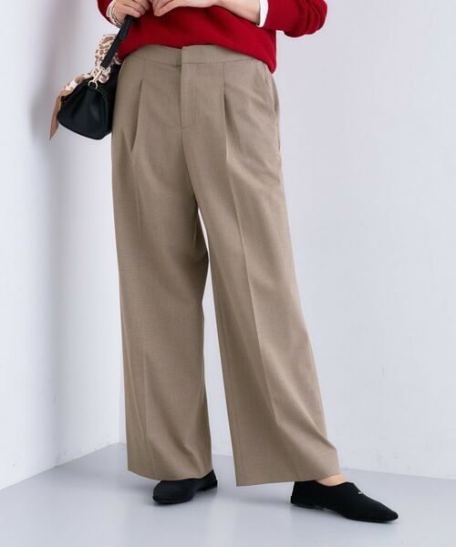 INDIVI / インディヴィ パンツ | 【褒められパンツ】ワンタックワイドパンツ（ベージュ(952)）