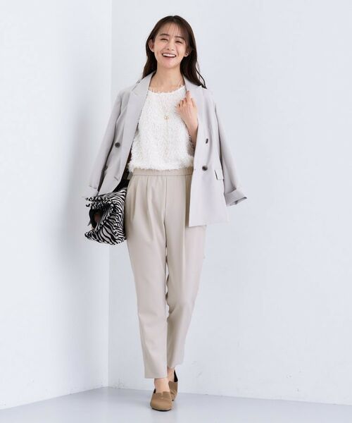 INDIVI / インディヴィ パンツ | 人気NO.1【褒められパンツ／高ストレッチ／ウエストゴム】タックテーパードパンツ | 詳細13