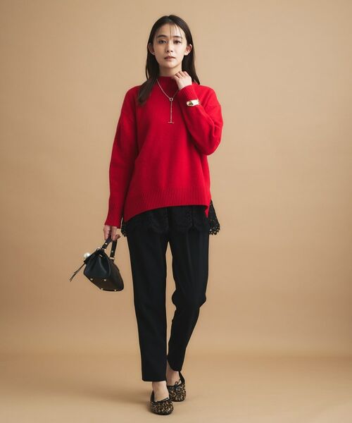 INDIVI / インディヴィ パンツ | 人気NO.1【褒められパンツ／高ストレッチ／ウエストゴム】タックテーパードパンツ | 詳細7