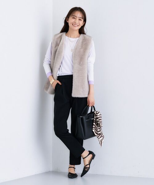 INDIVI / インディヴィ パンツ | 人気NO.1【褒められパンツ／高ストレッチ／ウエストゴム】タックテーパードパンツ | 詳細9