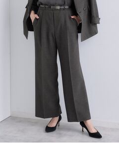 INDIVI / インディヴィ パンツ | 【洗える／セットアップ可能】凹凸ストレッチ素材ストレートパンツ