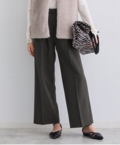 INDIVI / インディヴィ パンツ | 【洗える／セットアップ可能】凹凸ストレッチ素材ストレートパンツ