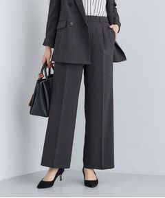 INDIVI / インディヴィ パンツ | 【洗える／セットアップ可能】凹凸ストレッチ素材ストレートパンツ