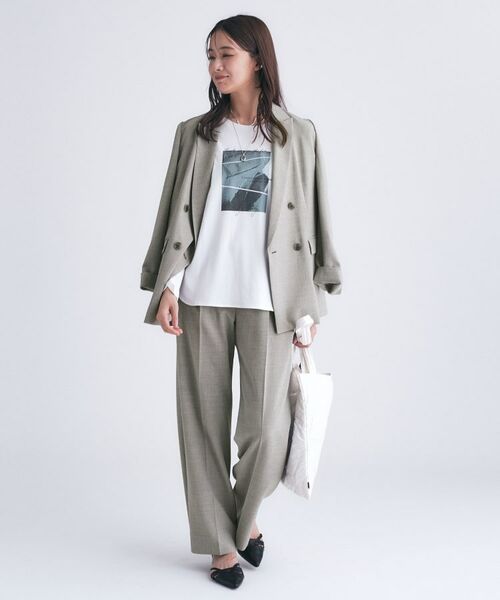 INDIVI / インディヴィ パンツ | 【洗える／セットアップ可能】凹凸ストレッチ素材ストレートパンツ | 詳細12