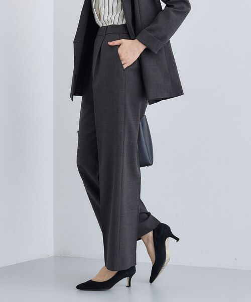 INDIVI / インディヴィ パンツ | 【洗える／セットアップ可能】凹凸ストレッチ素材ストレートパンツ | 詳細14