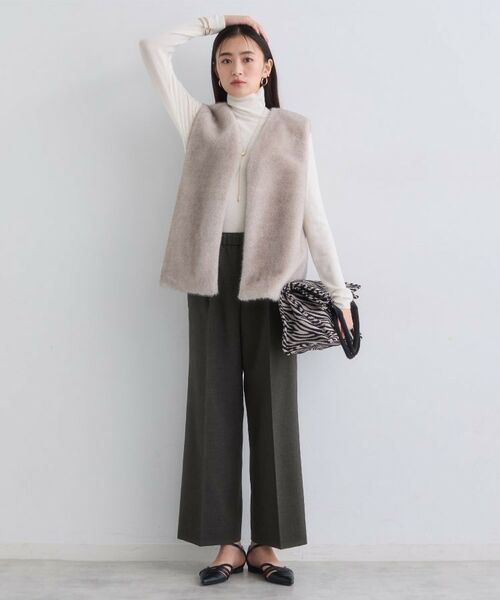 INDIVI / インディヴィ パンツ | 【洗える／セットアップ可能】凹凸ストレッチ素材ストレートパンツ | 詳細19