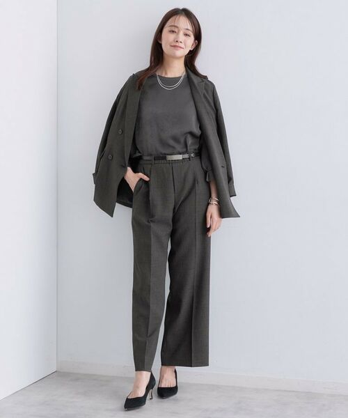 INDIVI / インディヴィ パンツ | 【洗える／セットアップ可能】凹凸ストレッチ素材ストレートパンツ | 詳細8