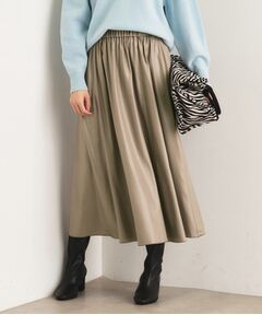 INDIVI / インディヴィ ロング・マキシ丈スカート | レザー調ギャザースカート
