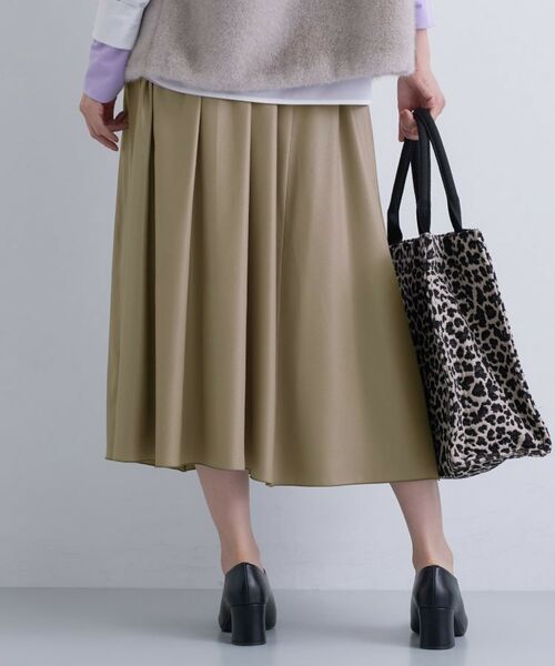INDIVI / インディヴィ ロング・マキシ丈スカート | レザー調ギャザースカート | 詳細13