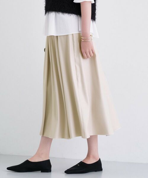 INDIVI / インディヴィ ロング・マキシ丈スカート | レザー調ギャザースカート | 詳細16