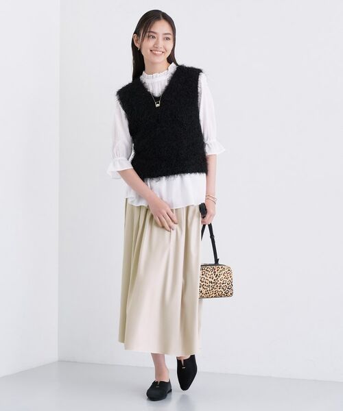 INDIVI / インディヴィ ロング・マキシ丈スカート | レザー調ギャザースカート | 詳細18