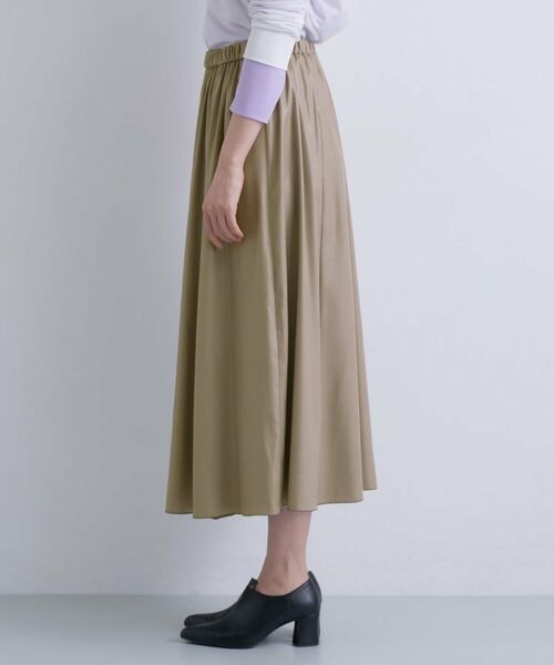 INDIVI / インディヴィ ロング・マキシ丈スカート | レザー調ギャザースカート | 詳細21