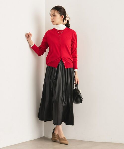 INDIVI / インディヴィ ロング・マキシ丈スカート | レザー調ギャザースカート | 詳細3