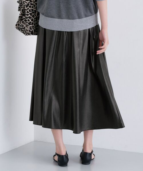 INDIVI / インディヴィ ロング・マキシ丈スカート | レザー調ギャザースカート | 詳細5