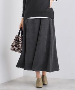 INDIVI / インディヴィ ロング・マキシ丈スカート | 【UVケア／セットアップ可能】スエード調サテンスカート