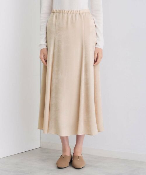 INDIVI / インディヴィ ロング・マキシ丈スカート | 【UVケア/セットアップ可能】スエード調サテンスカート | 詳細13